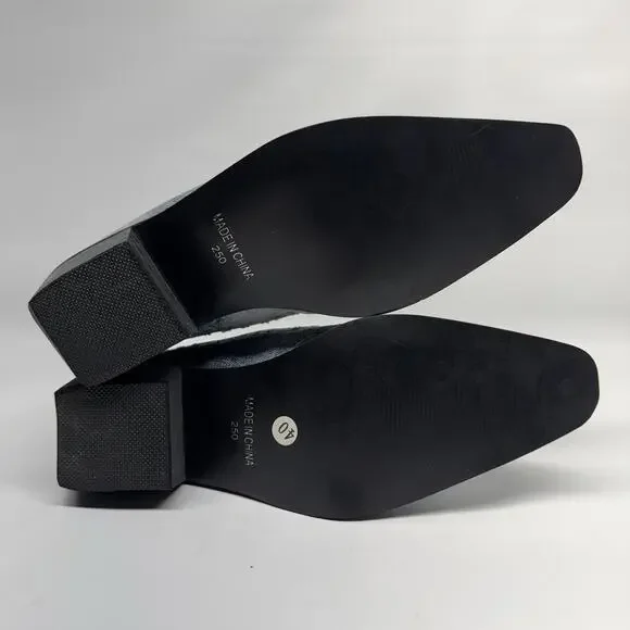 Y2K Denim Western Mule Sz9 Heels Pointed Toe Cowgirl 90s Revival - Picture 9 of 9